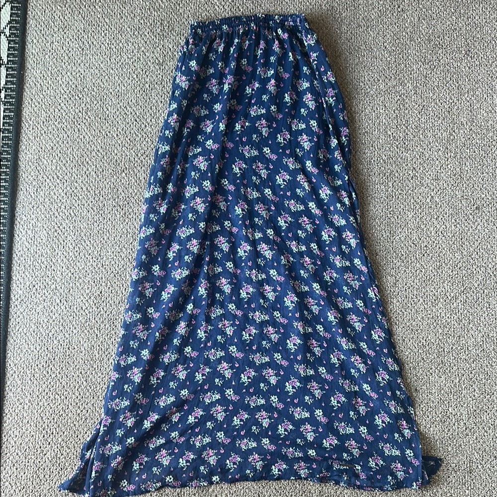 Abercrombie & Fitch Blue A-Line Maxi Skirt